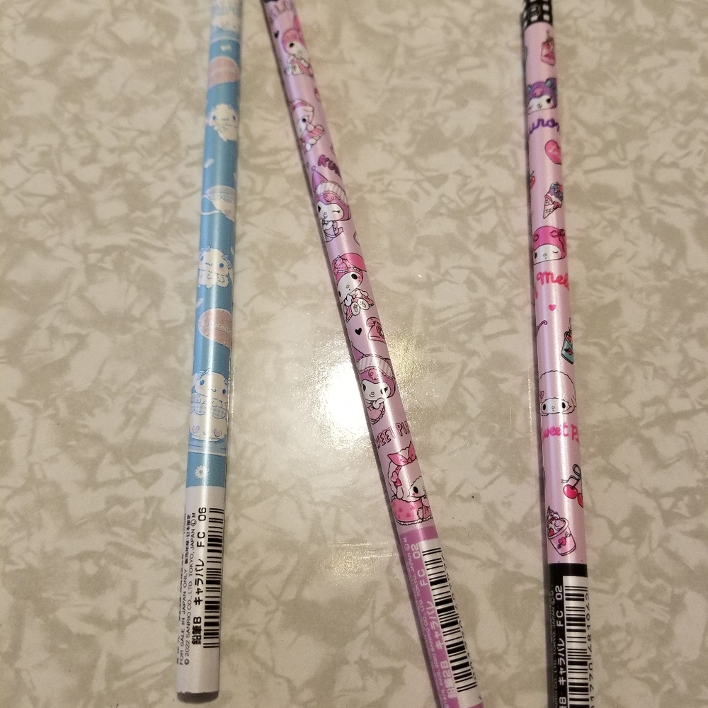 Cinnamoroll, Kuromi, My Melody Pencils made in Japan